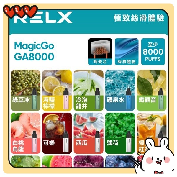RELX拋棄式 RELX GA 8000口拋棄式 RELX一次性電子煙 SP2S電子煙 新日期 10/24